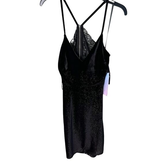 NWT Jump Apparel PG Ombré velvet sparkle mini dress size 7/8 black pink … - Picture 4 of 11
